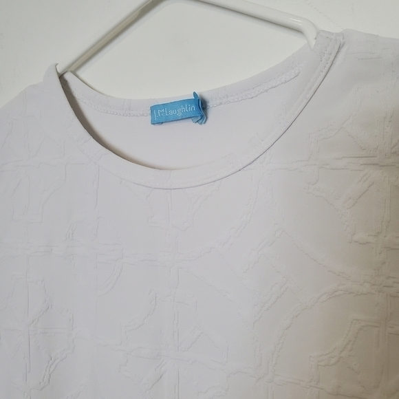 J. MClaughlin White Pattern Short Sleeve Tee Shirt - Picture 4 of 8